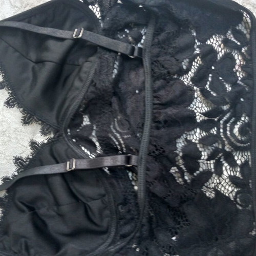 Shein Bralette lace elastic size S cup A/B new black