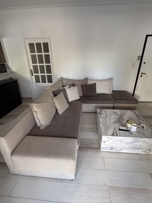 Corner sofa with extra stool like new
