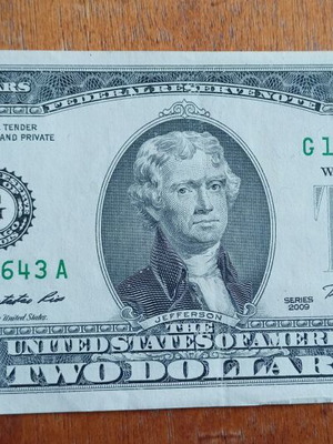 United States 2 dollar bill 2009 new