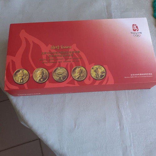 Beijing 2008 Olympic Games Mascots Commemorative Medallion Set new