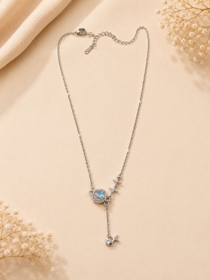 Celestial Galaxy Necklace new silver with planet and stars