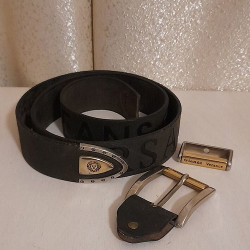 Gianni Versace leather belt used, vintage brown