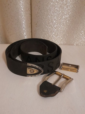 Gianni Versace leather belt used, vintage brown