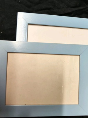 Κορνίζες ξύλινες γαλάζιες καινούργιες, σετ 2 τεμαχίων