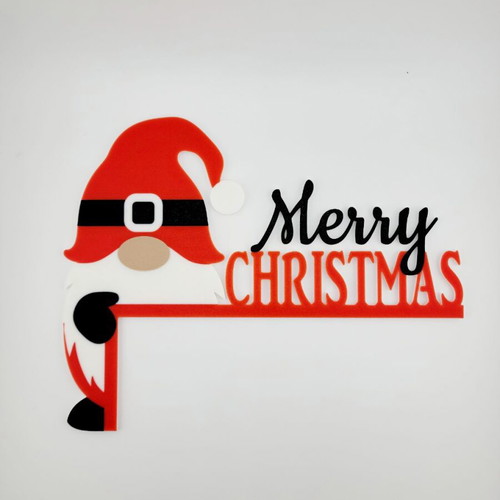 Merry Christmas Gnome Door Corner new, 20x24 cm