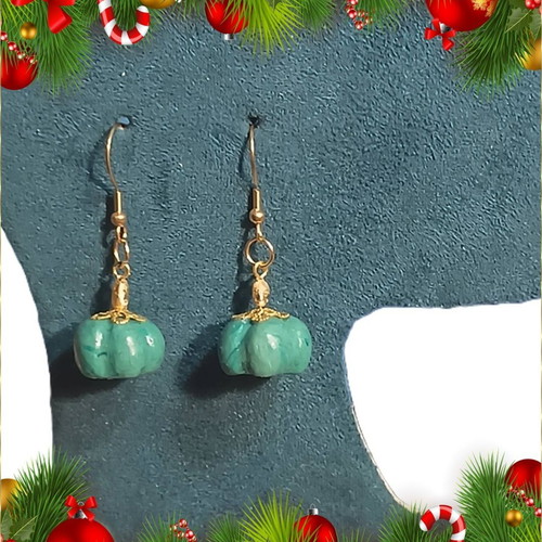 Handmade pumpkin earrings new, polymer clay and steel