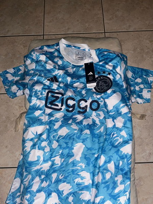 Ποδοσφαιρική εμφάνιση Ajax Adidas καινούργια, μέγεθος M, άσπρο και μπλε