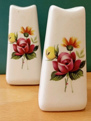 Vintage salt and pepper set used, porcelain