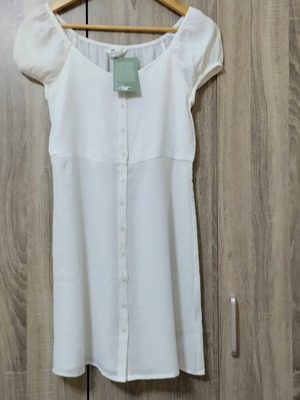 H&M mini dress XS, romantic style, white