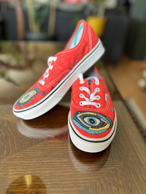 Vans Authentic αθλητικά παπούτσια μέγεθος 37 με χειροποίητο σχέδιο Μάτι