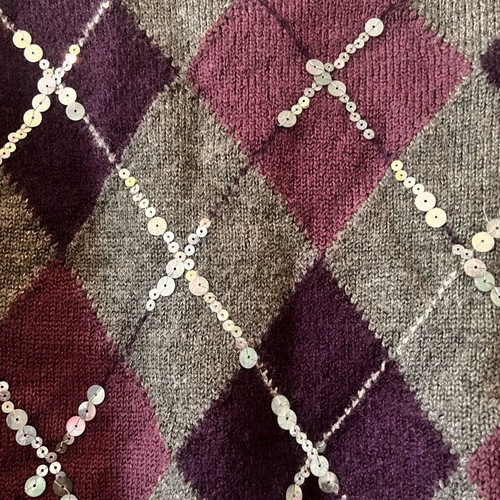 Pull Luisa Spagnoli new, 100% virgin wool, size S, gray and purple