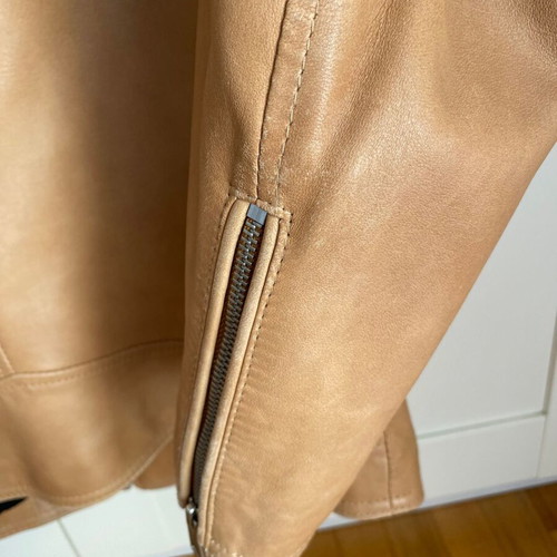 Replay leather jacket L slim fit like new beige
