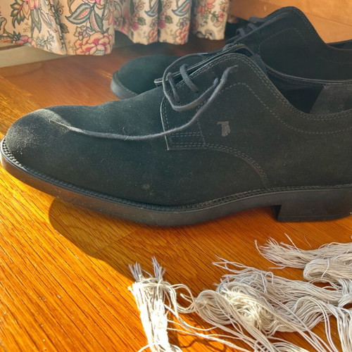 Tod's men's black suede shoes used, size 10 (44-45)