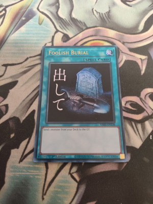Foolish Burial Yu-Gi-Oh! card like new, Ultra Rare edition RA05