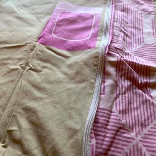 Duvet cover for double duvet used, cotton, beige brown pink