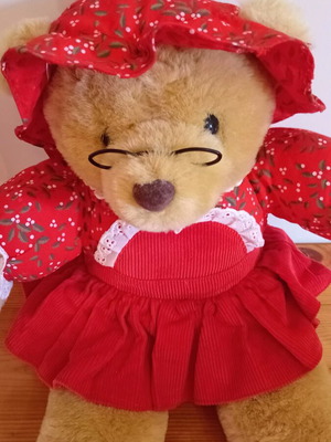 Vintage Fun World Grandma Teddy Bear σαν καινούργιο, μήκος 40 cm