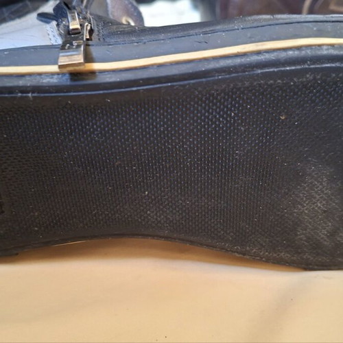 Men's leather boots used, black and gray, size 41-41.5