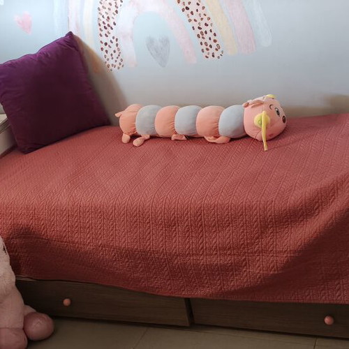 Children's bed and bedside table set with drawers
