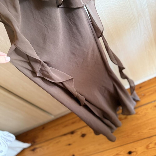 Zoya evening dress with scarf, new, brown, size XS