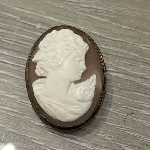 Cameo brooch pendant silver 800 used vintage