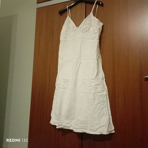 Dress with strap sleeve new, white, size M