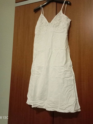 Dress with strap sleeve new, white, size M