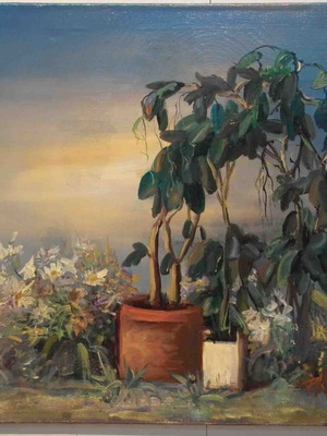 Маслена картина като нова на платно от Канакис, 70x80 см
