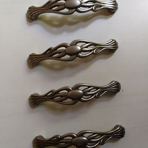 Vintage Italian metal handles new, pack of 4