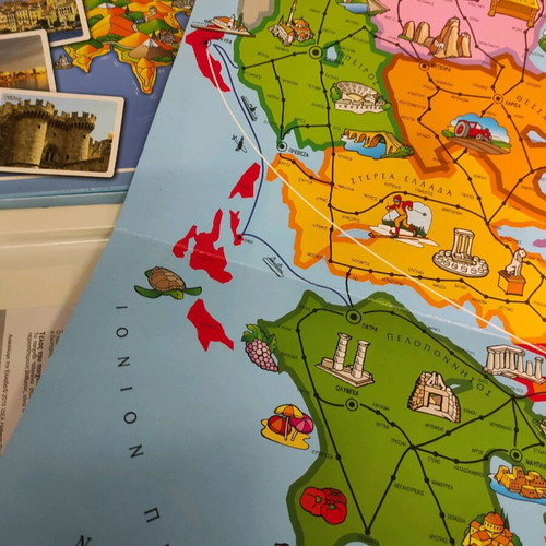 Discover Greece used, map with cards for children
