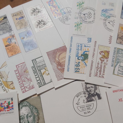 Γερμανία FDC συλλογή γραμματοσήμων μεταχειρισμένη, 60+ διαφορετικά δεκαετίας 80