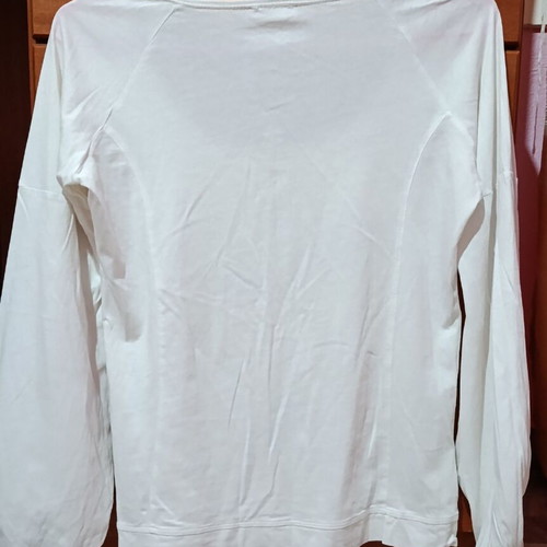 White long-sleeve thin cotton blouse used, size L