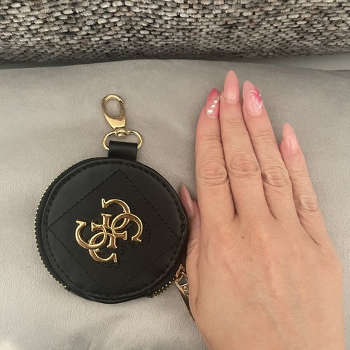 Guess small round coin purse keychain like new