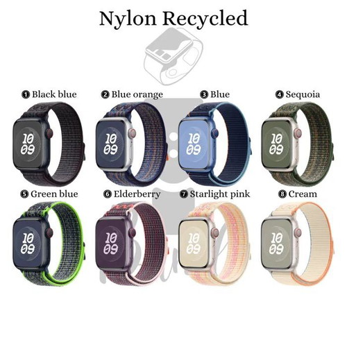 Textile Nylon Recycled Bands for Apple Watch Ultra/SE/11/10/9/7/6/5 new
