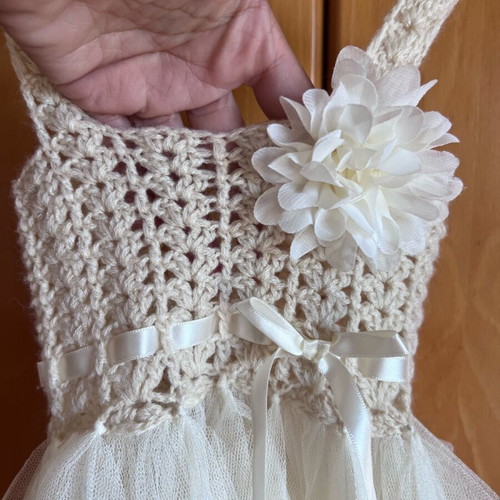 Dress with tulle and knit, 45cm, new for little princess