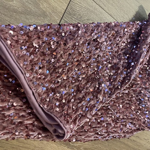Mini skirt with sequins like new, pink, size M