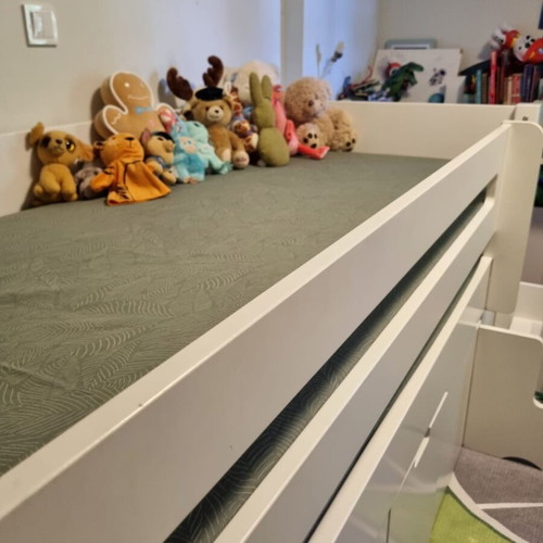 Single kids bed with storage cupboards 90x200