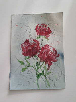 Artwork watercolor new 12.5x18 cm