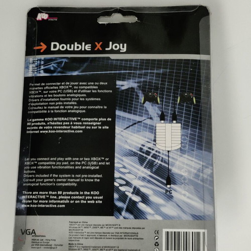 KOO Interactive Double X Joy Xbox to PC Adapter new