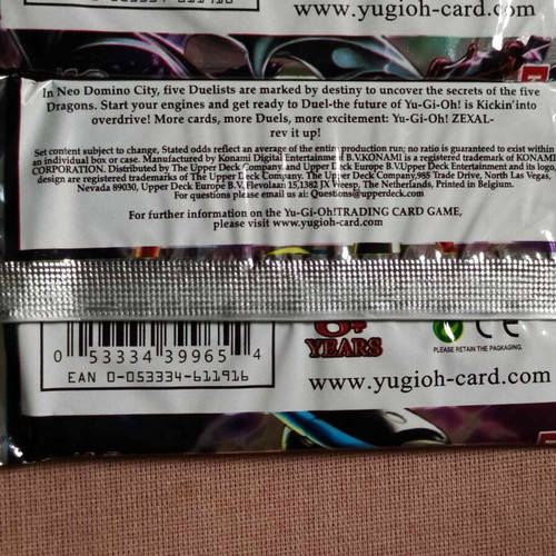 Yugioh Shadow Specters cards new, 3 sealed packs
