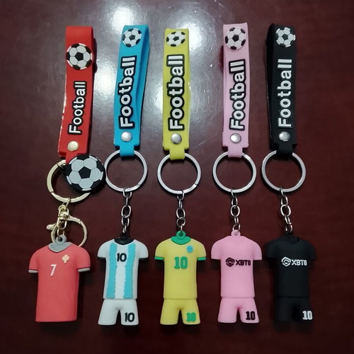 Football Keychains set of 5, new, Ronaldo, Messi, Neymar