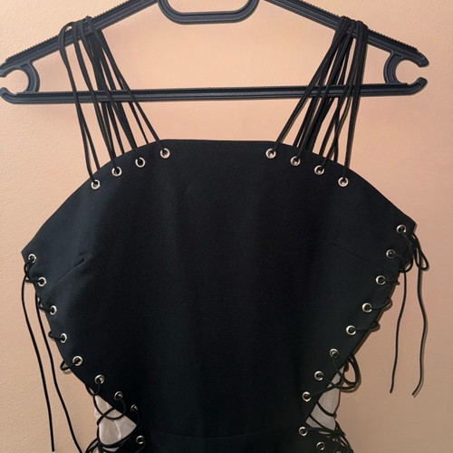 Dress new black with side transparency, size M