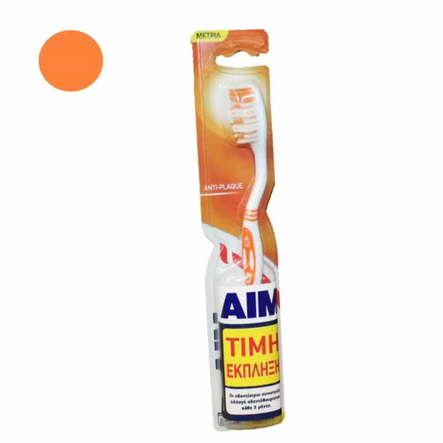 AIM Antiplaque toothbrush orange new, medium