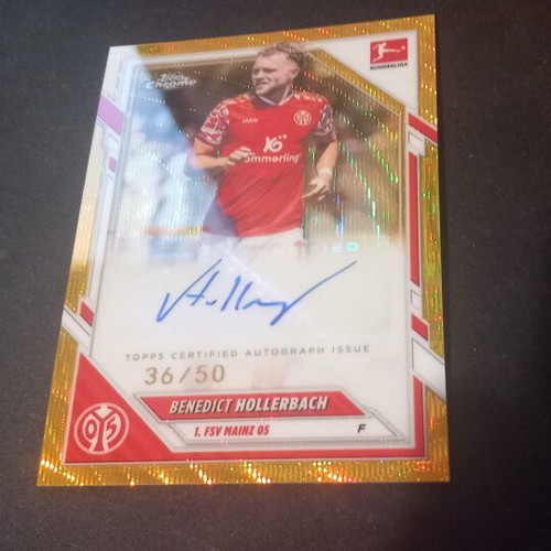 Benedict Hollerbach Topps Chrome Bundesliga card like new, auto 36/50