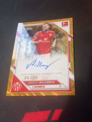 Benedict Hollerbach Topps Chrome Bundesliga card like new, auto 36/50