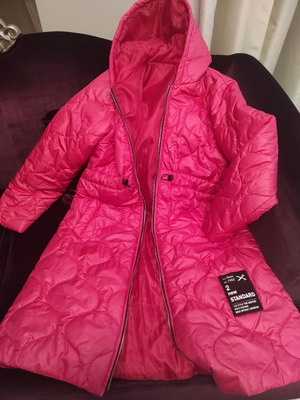 Μπουφάν φούξια με επένδυση σαν καινούργιο, μέγεθος S/M