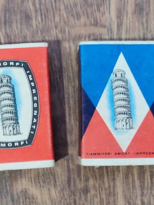 Vintage Italian matchboxes with matches from the 70s used