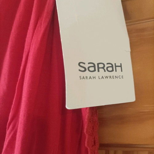 Sarah Lawrence Κόκκινο μακρύ φόρεμα καινούργιο, βαμβακερό με κέντημα