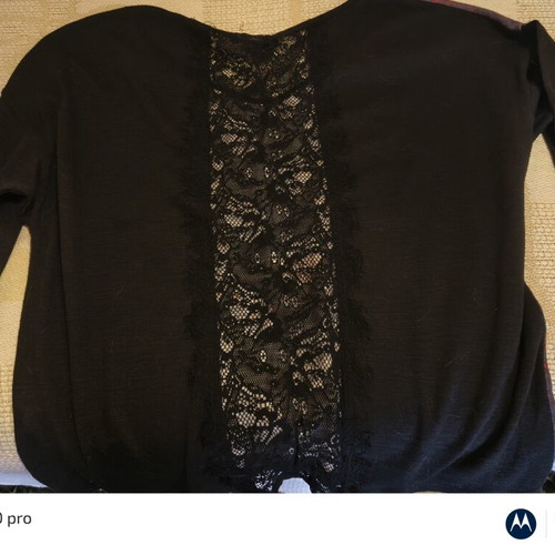 Blouse with lace one size used, black and red