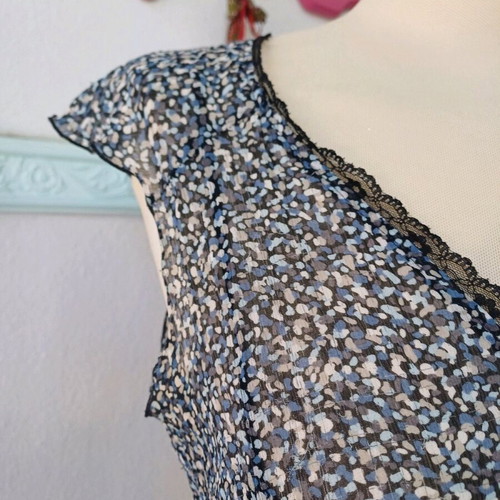 Esprit dress used spiderweb fabric black and blue size M