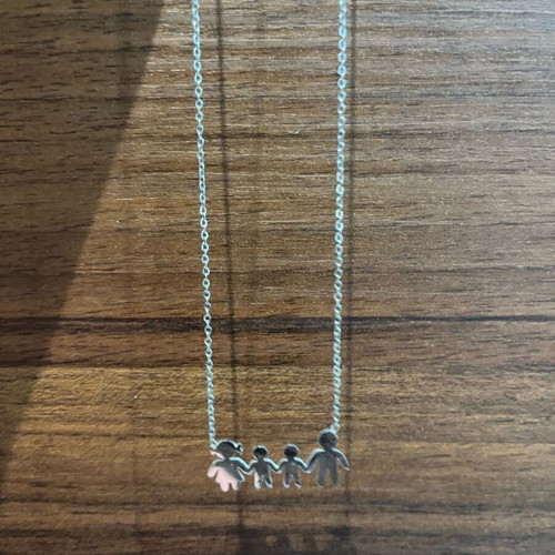Family necklace with two boys like new, silver